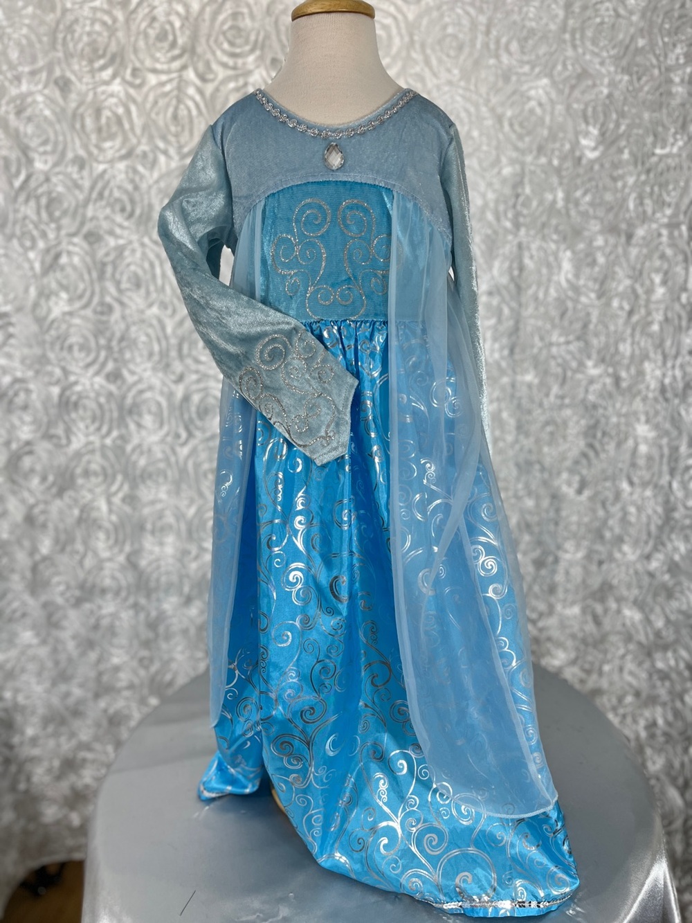 Elsa Blue Girls' Sparkle Princess Costume Dress - Kids Costume